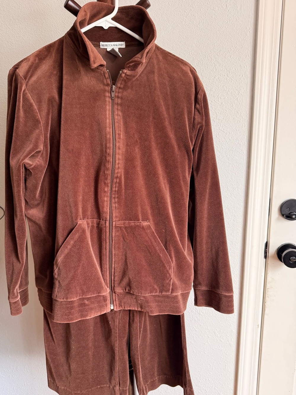 Rebecca Malone Brown Velour Track Suit